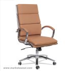 Neratoli High-Back Swivel/Tilt Chair, Red Soft-Touch Leather, Chrome Frame