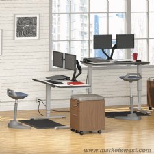 Perch Series Sit Stand Stool with Black Base