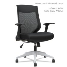 Alera EB-K Series Synchro Mid-Back Flip-Arm Mesh Chair, Black/Cool Gray Frame