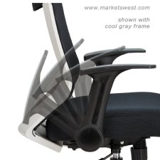 Alera EB-K Series Synchro Mid-Back Flip-Arm Mesh Chair, Black/Cool Gray Frame