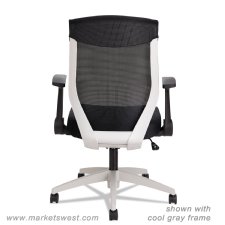 Alera EB-K Series Synchro Mid-Back Flip-Arm Mesh Chair, Black/Cool Gray Frame