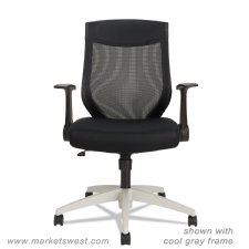 Alera EB-K Series Synchro Mid-Back Flip-Arm Mesh Chair, Black/Cool Gray Frame