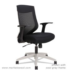 Alera EB-K Series Synchro Mid-Back Flip-Arm Mesh Chair, Black/Cool Gray Frame