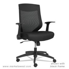 Alera EB-K Series Synchro Mid-Back Flip-Arm Mesh Chair, Black/Cool Gray Frame