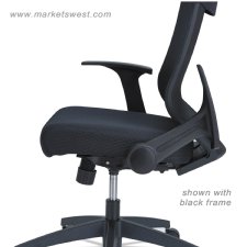 Alera EB-K Series Synchro Mid-Back Flip-Arm Mesh Chair, Black/Cool Gray Frame