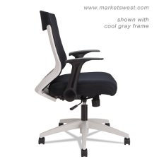 Alera EB-K Series Synchro Mid-Back Flip-Arm Mesh Chair, Black/Cool Gray Frame