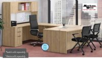 U Shape Office Desk Suite 71" x 112" Bow Front