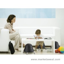 Runtz Ball Chair, 12" Diameter x 17" High - Black Vinyl