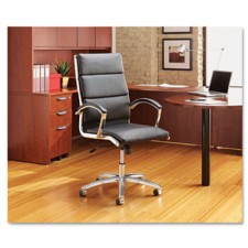 Neratoli High-Back Swivel/Tilt Chair, Black Soft-Touch Leather, Chrome Frame