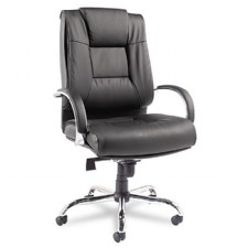 Ravino High-Back Big-Tall Black Leather Chair