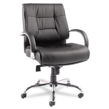 Ravino Mid-Back Big-Tall Black Leather Chair