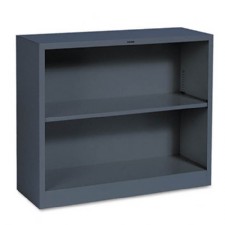 HON Brigade Metal Bookcase,2 Shelves, 3' x 29" x 12' Charcoal