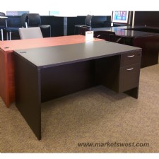 Single Hanging Pedestal Desk 60x30, Espresso