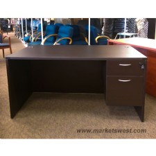 Single Hanging Pedestal Desk 60x30, Espresso