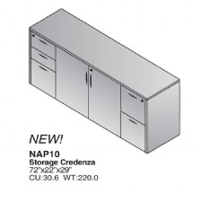 Storage Credenza 71x22, Espresso, Urban Walnut,Slate Gray