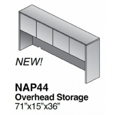 71 inch Overhead Storage W/Wood Doors, Espresso