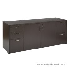 Storage Credenza 71x22, Espresso, Urban Walnut,Slate Gray