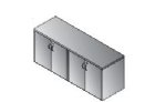 4-Door Espresso Storage Credenza 71"x23"