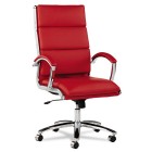 Neratoli High-Back Swivel/Tilt Chair, Red Soft-Touch Leather, Chrome Frame