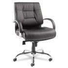 Ravino Mid-Back Big-Tall Black Leather Chair