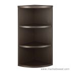 36" High Quarter Round Bookcase-Open Hutch, Espresso
