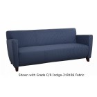 Custom Fabric Sofa with Cherry Finish Legs